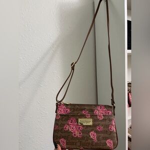 Juicy Couture Floral Brown and Pink Crossbody Bag